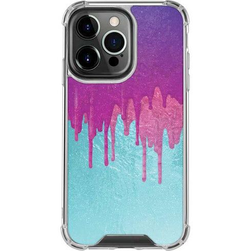 Paint Splatter Purple iPhone 13 Pro Clear Case