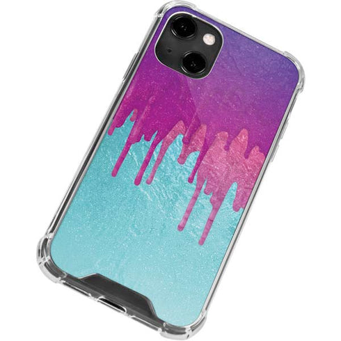 Paint Splatter Purple iPhone 14 Clear Case