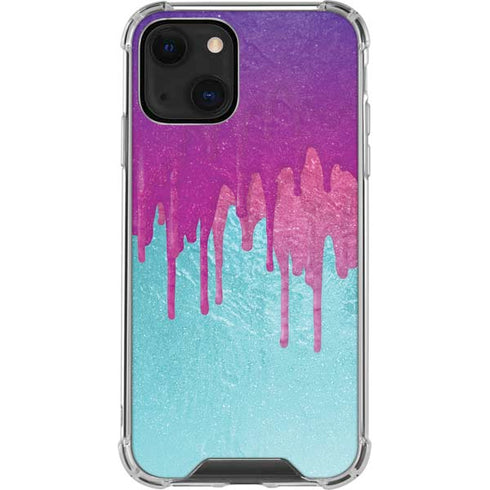 Paint Splatter Purple iPhone 14 Plus Clear Case