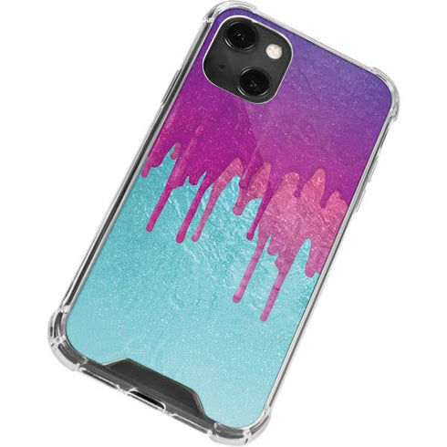 Paint Splatter Purple iPhone 14 Plus Clear Case