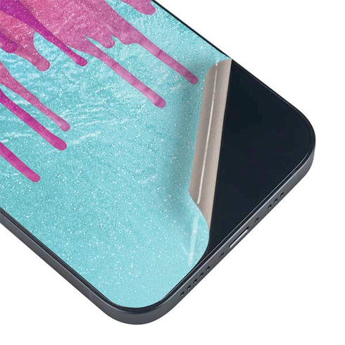 Paint Splatter Purple iPhone 15 Plus Skin