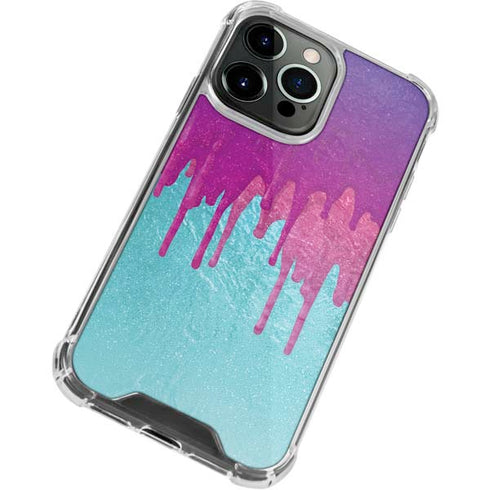 Paint Splatter Purple iPhone 15 Pro Clear Case