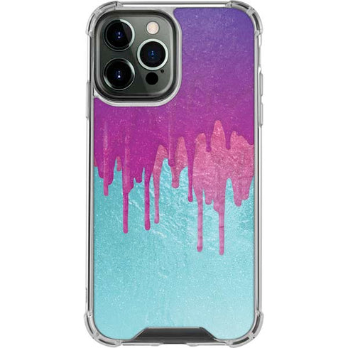 Paint Splatter Purple iPhone 14 Pro Max Clear Case