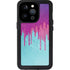 Paint Splatter Purple iPhone 14 Pro Waterproof Case