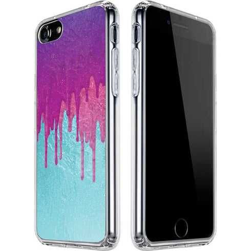 Paint Splatter Purple iPhone SE (2nd & 3rd Gen) Clear Case