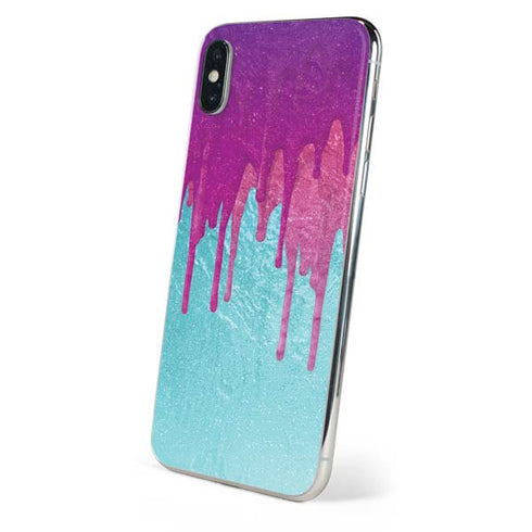 Paint Splatter Purple iPhone X Skin