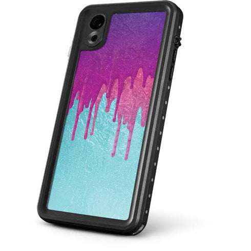 Paint Splatter Purple iPhone XR Waterproof Case