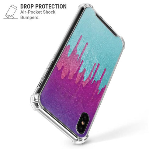 Paint Splatter Purple iPhone XS Max Clear Case