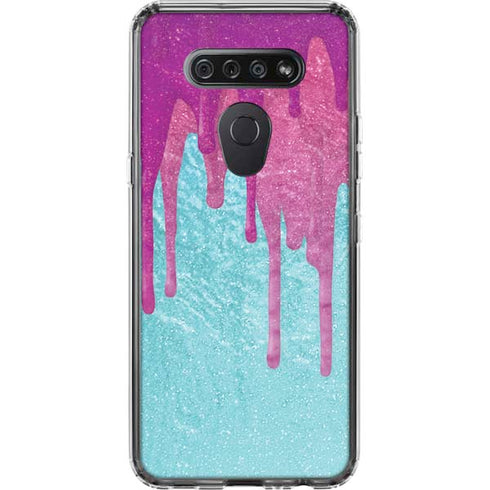 Paint Splatter Purple LG K51/Q51 Clear Case