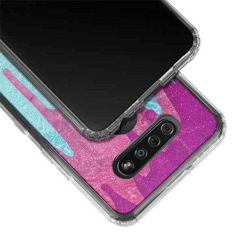 Paint Splatter Purple LG K51/Q51 Clear Case
