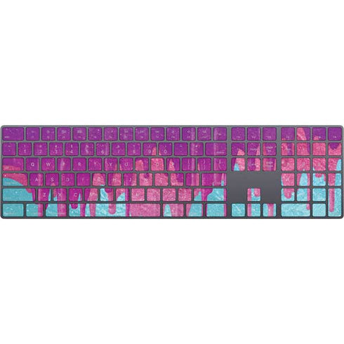 Paint Splatter Purple Magic Keyboard with Numeric Keypad Skin