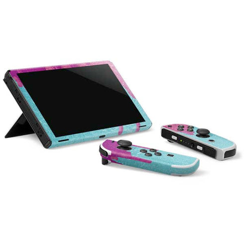 Paint Splatter Purple Nintendo Switch OLED (2021) Skin