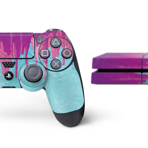 Paint Splatter Purple PS4 Console and Controller Bundle Skin