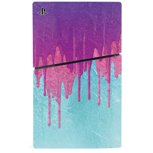 Paint Splatter Purple PS5 Slim Disk Bundle Skin