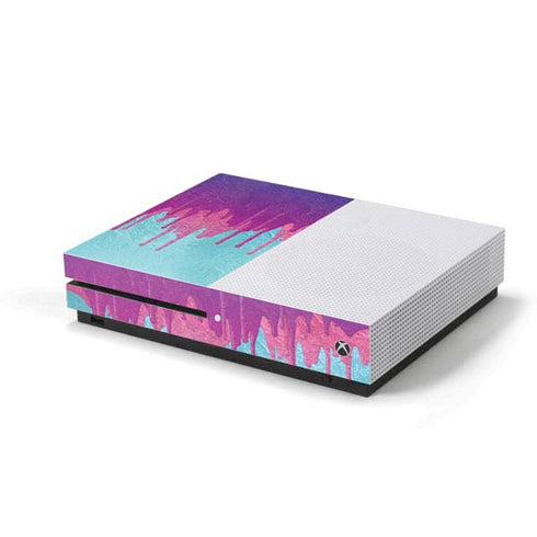 Paint Splatter Purple Xbox One S Console Skin