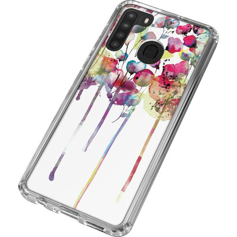 Painted Flowers Galaxy A21 Clear Case
