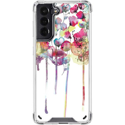 Painted Flowers Galaxy S21 5G Clear Case