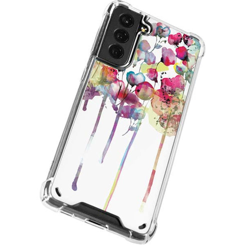 Painted Flowers Galaxy S21 Plus 5G Clear Case