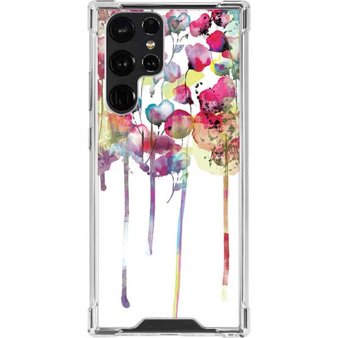 Painted Flowers Galaxy S22 Ultra Clear Case
