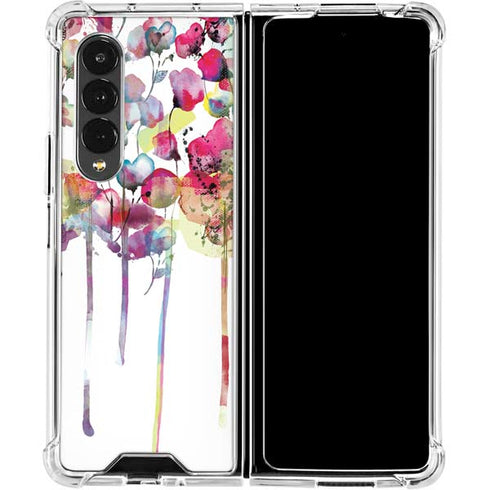Painted Flowers Galaxy Z Fold4 5G Clear Case