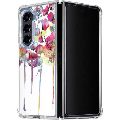 Painted Flowers Galaxy Z Fold5 5G Clear Case