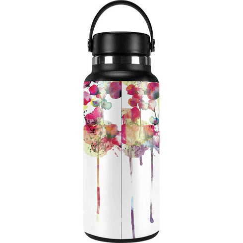 Painted Flowers Hydro Flask 32oz Wide Mouth Skin
