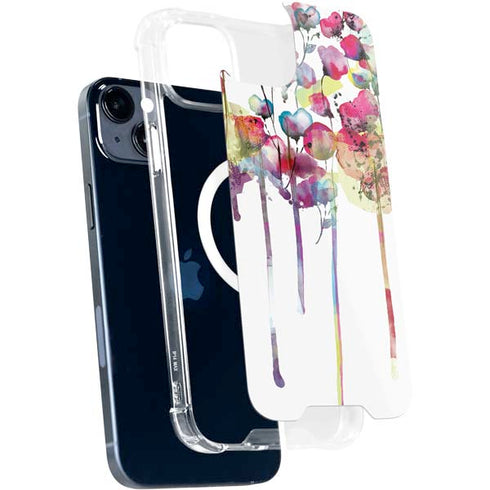 Painted Flowers iPhone 15 Plus MagSafe Case