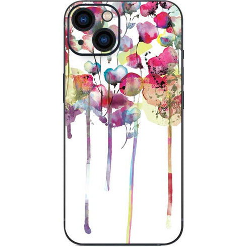 Painted Flowers iPhone 15 Plus Skin