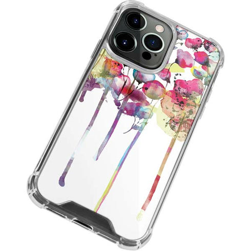 Painted Flowers iPhone 14 Pro Clear Case