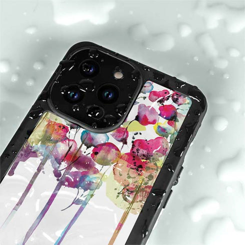 Painted Flowers iPhone 14 Pro Max Waterproof Case