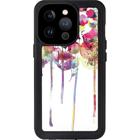 Painted Flowers iPhone 14 Pro Waterproof Case