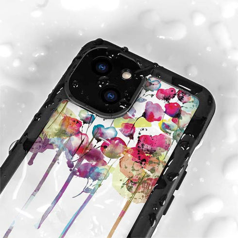 Painted Flowers iPhone 15 Waterproof Case