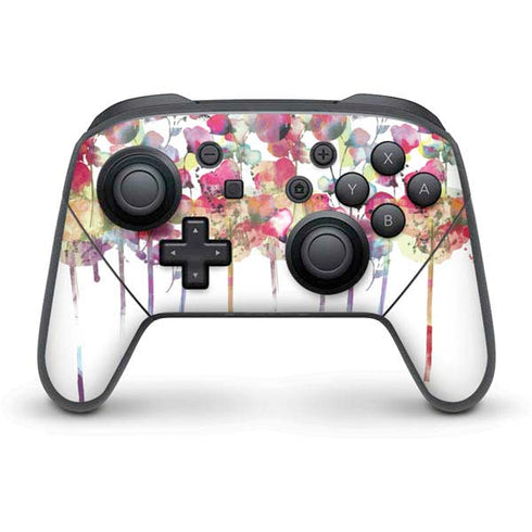 Painted Flowers Nintendo Switch Pro Controller Skin