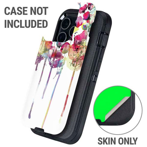 Painted Flowers Otterbox Defender iPhone Skin