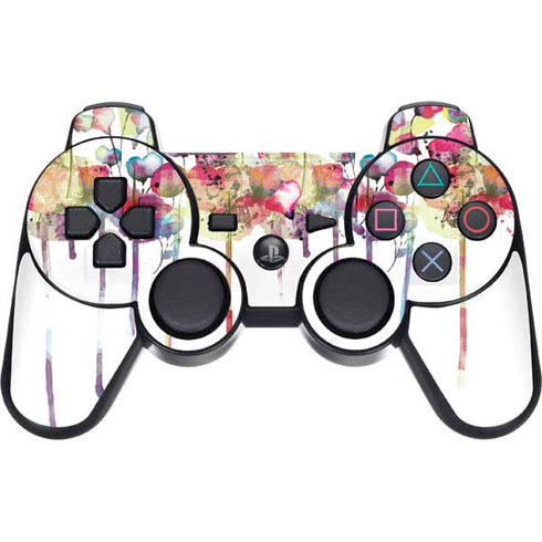 Painted Flowers PS3 Dual Shock wireless controller Skin