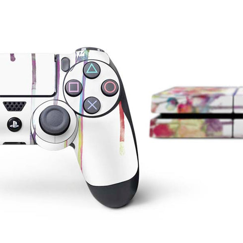 Painted Flowers PS4 Console and Controller Bundle Skin