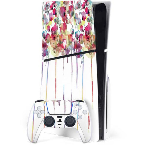Painted Flowers PS5 Slim Disk Bundle Skin