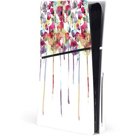 Painted Flowers PS5 Slim Disk Console Skin