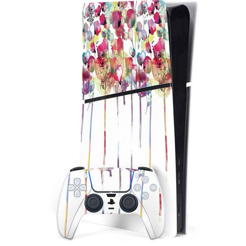 Painted Flowers PS5 Slim Digital Edition Console Skin