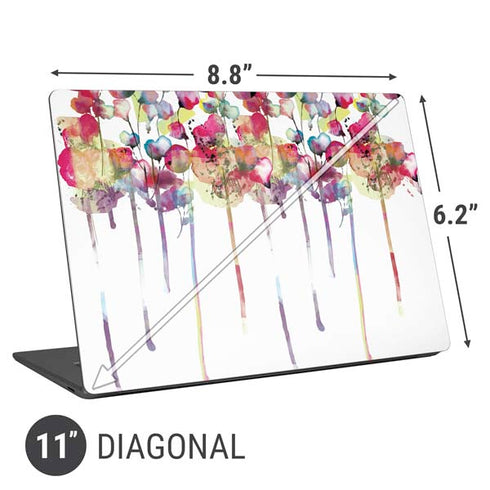 Painted Flowers Universal Laptop 11in (8.8 x 6.2in) Skin