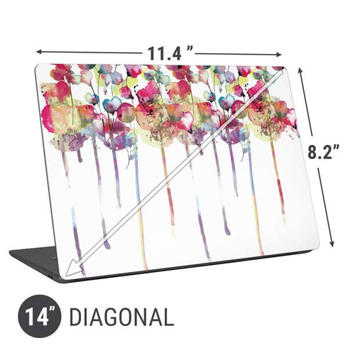 Painted Flowers Universal Laptop 14in (11.4 x 8.2in) Skin