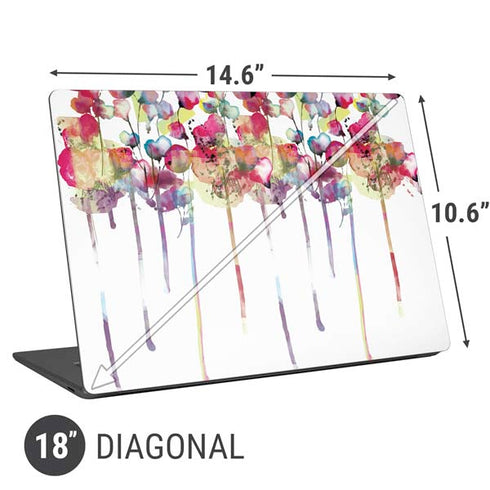 Painted Flowers Universal Laptop 18in (14.6 x 10.6in) Skin