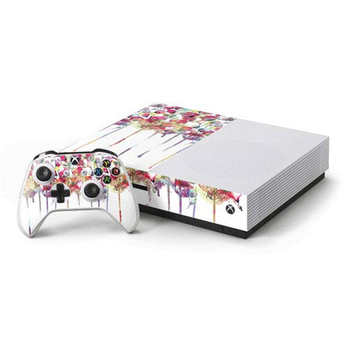 Painted Flowers Xbox One S Console and Controller Bundle Skin