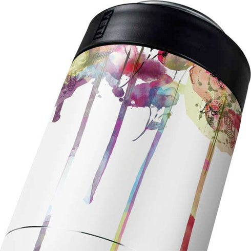 Painted Flowers Yeti Colster Can Insulator Skin