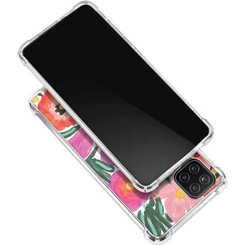 Bouffants and Broken Hearts Painterly Garden Galaxy A12 Clear Case