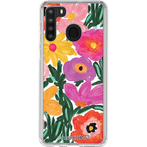 Bouffants and Broken Hearts Painterly Garden Galaxy A21 Clear Case