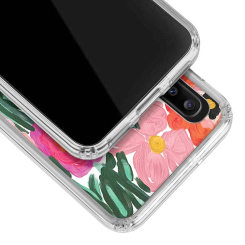 Bouffants and Broken Hearts Painterly Garden Galaxy A30 Clear Case