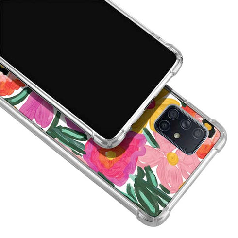 Bouffants and Broken Hearts Painterly Garden Galaxy A71 5G Clear Case