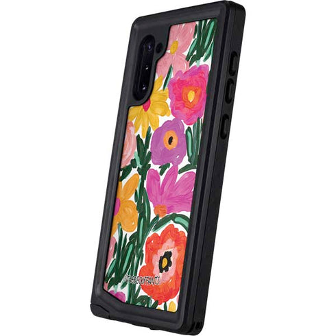 Bouffants and Broken Hearts Painterly Garden Galaxy Note 10 Waterproof Case