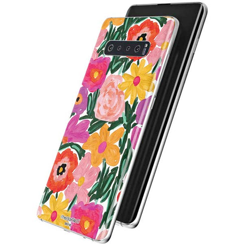 Bouffants and Broken Hearts Painterly Garden Galaxy S10 Plus Skin